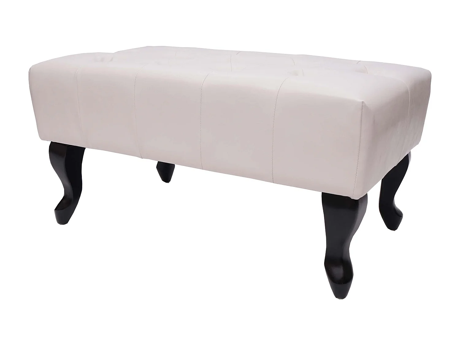 Ottomane Oxford Kunstleder, Creme-weiß