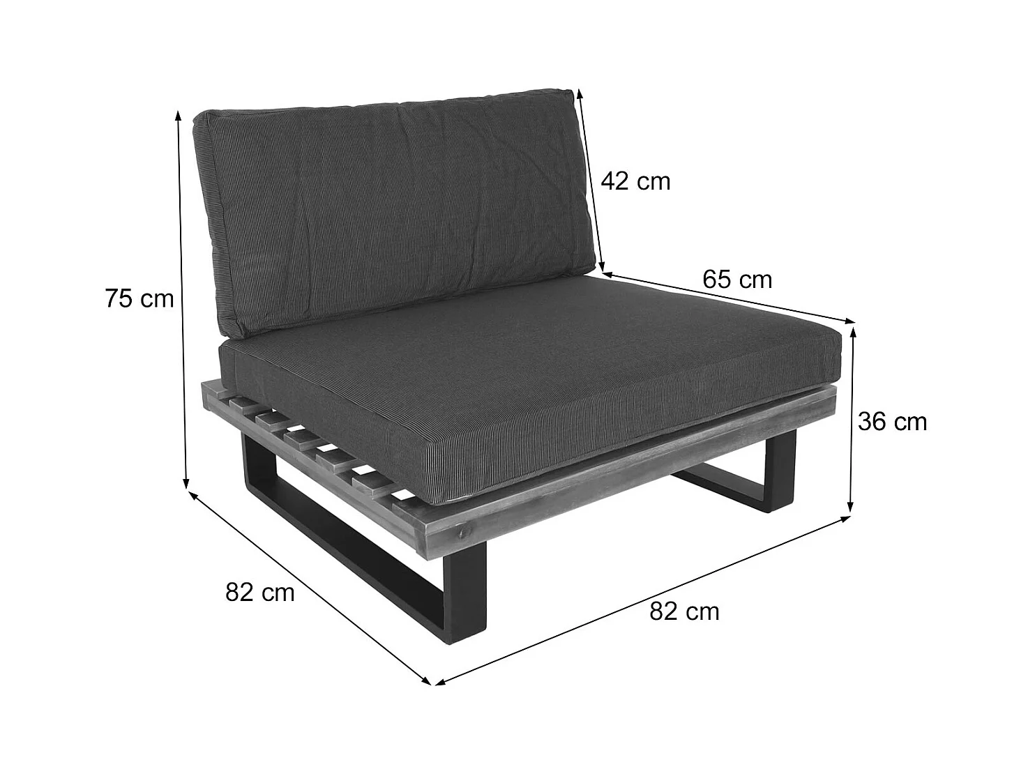 Fauteuils lounge MCW-H54 (lot de 2),  gris, rembourrage gris foncé