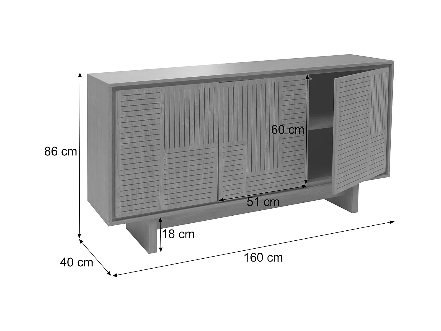 Buffet MCW-O35,  Orme naturel
