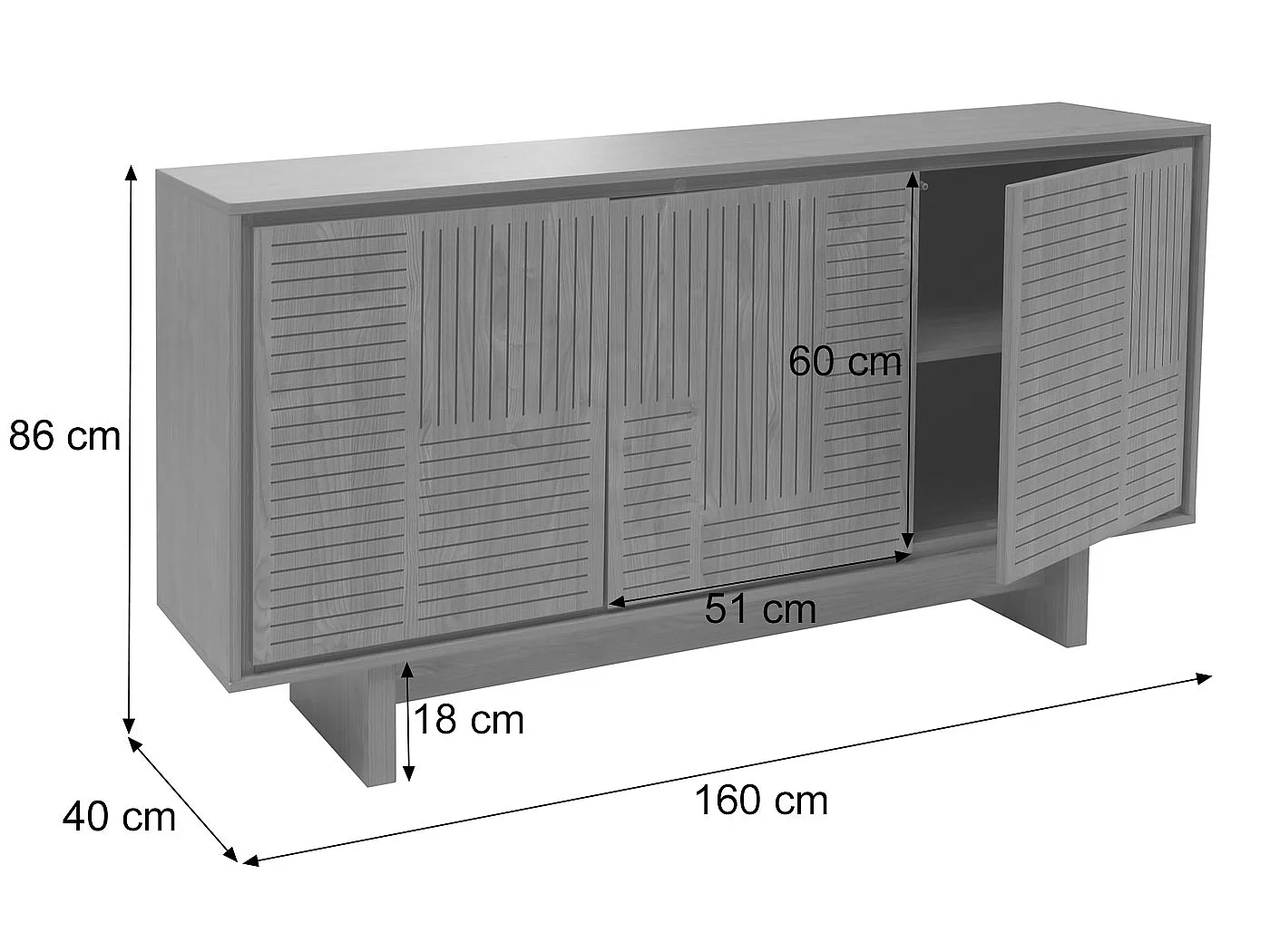 Sideboard MCW-O35,  natural elm