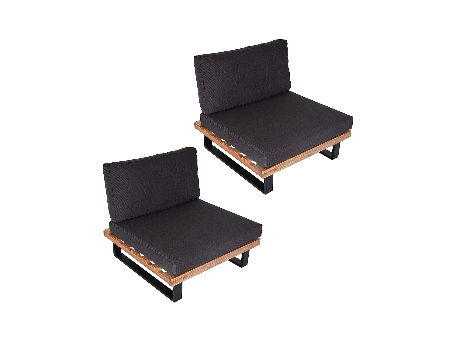 Fotel wypoczynkowy MCW-H54 (zestaw 2 szt.),  jasnobrązowe, tapicerka ciemnoszara