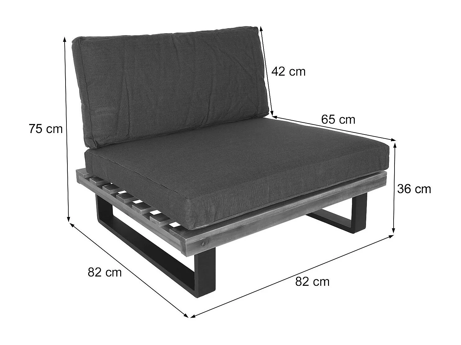 Fauteuils lounge MCW-H54 (lot de 2),  brun clair, rembourrage gris foncé