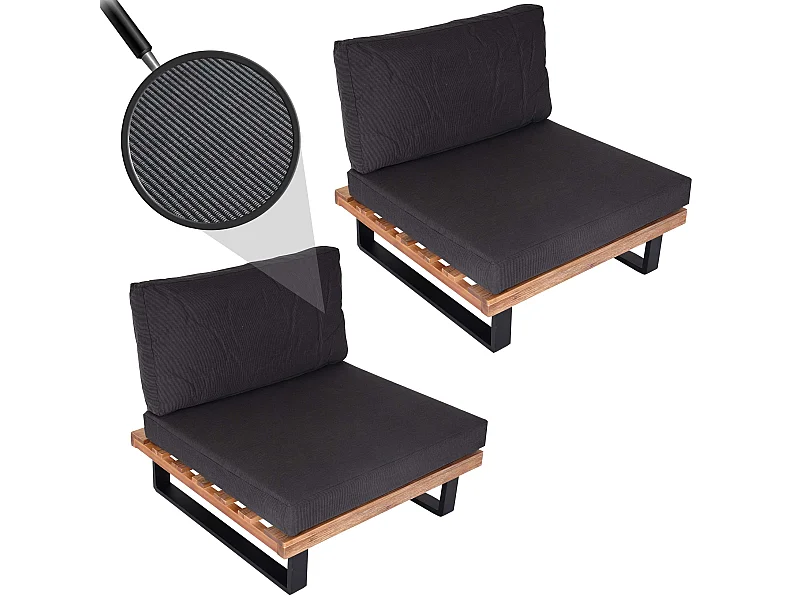 Fotel wypoczynkowy MCW-H54 (zestaw 2 szt.),  jasnobrązowe, tapicerka ciemnoszara