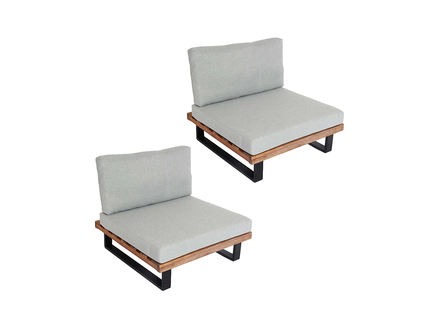 Fotel wypoczynkowy MCW-H54 (zestaw 2 szt.),  jasnobrązowe, tapicerka jasnoszara