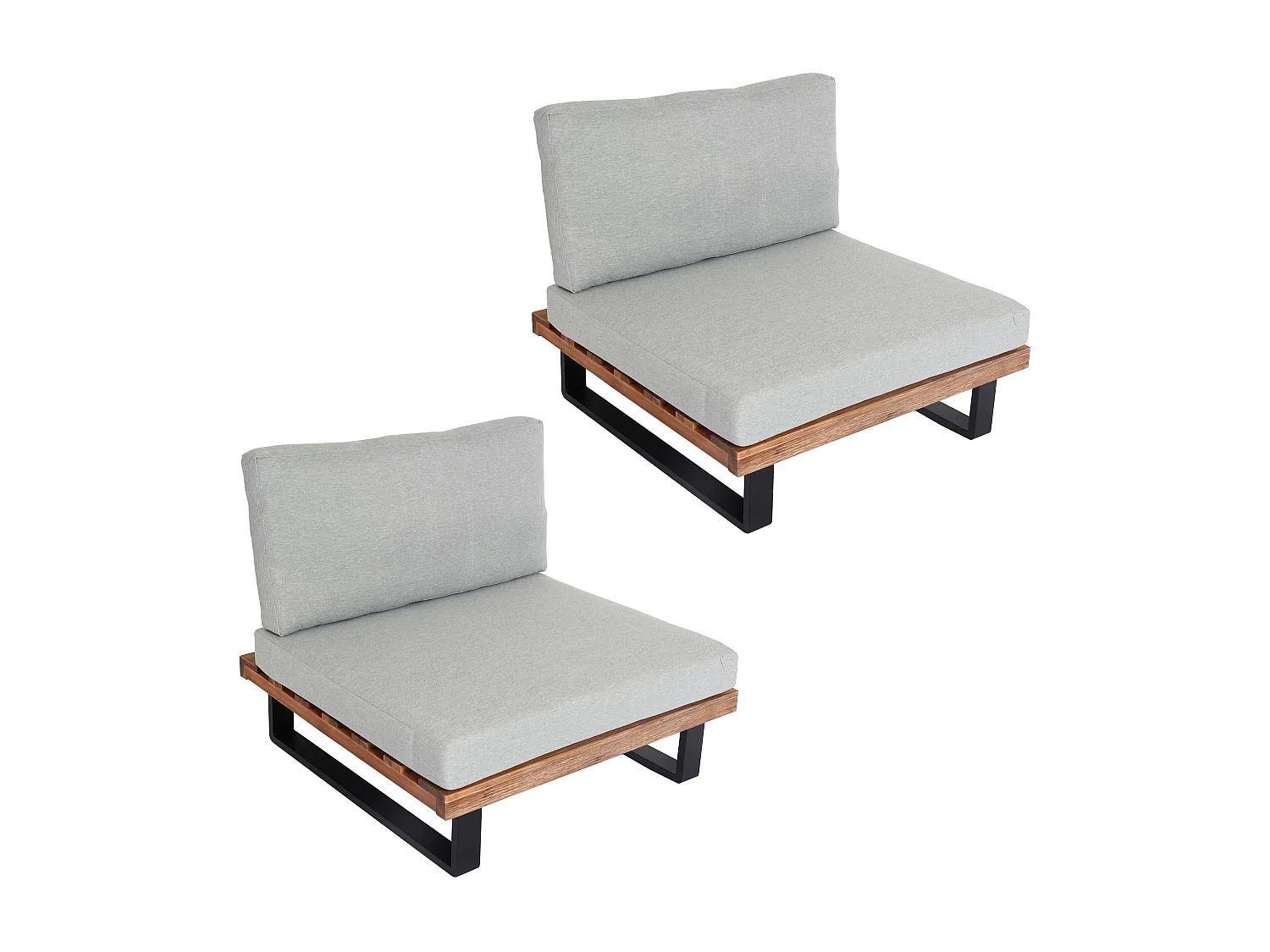 Fotel wypoczynkowy MCW-H54 (zestaw 2 szt.),  jasnobrązowe, tapicerka jasnoszara