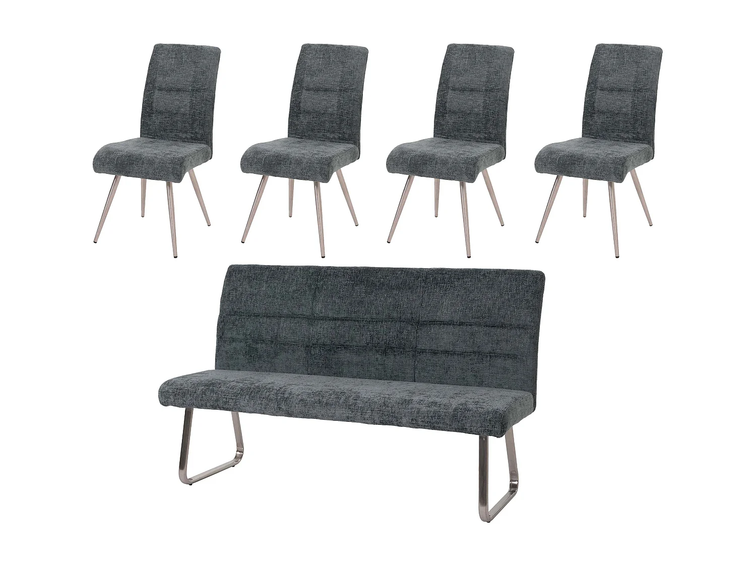 Conjunto de sala de jantar MCW-G55 (5 peças),  azul-verde