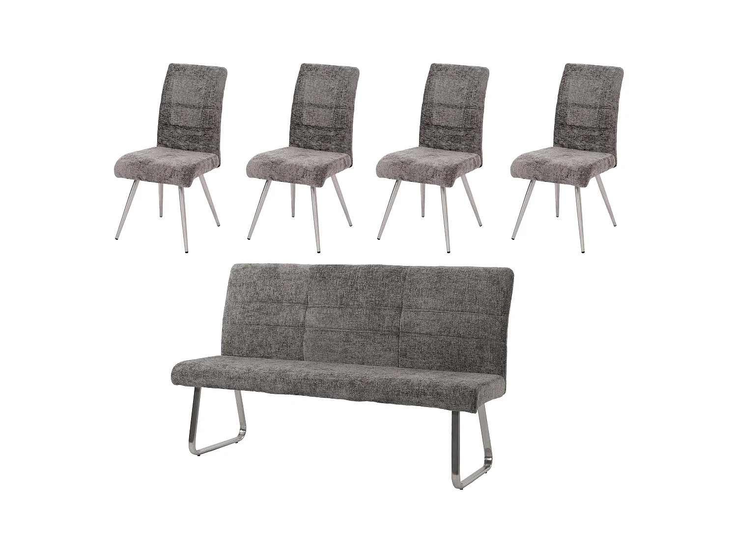 Ensemble de salle à manger MCW-G55 (5 pièces),  gris foncé