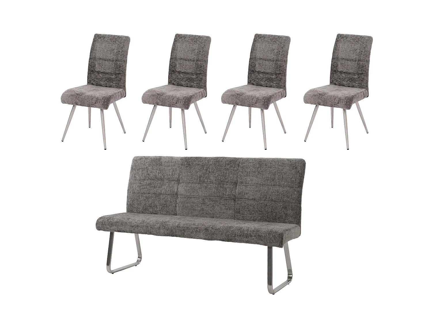 Conjunto de sala de jantar MCW-G55 (5 peças),  cinzento escuro