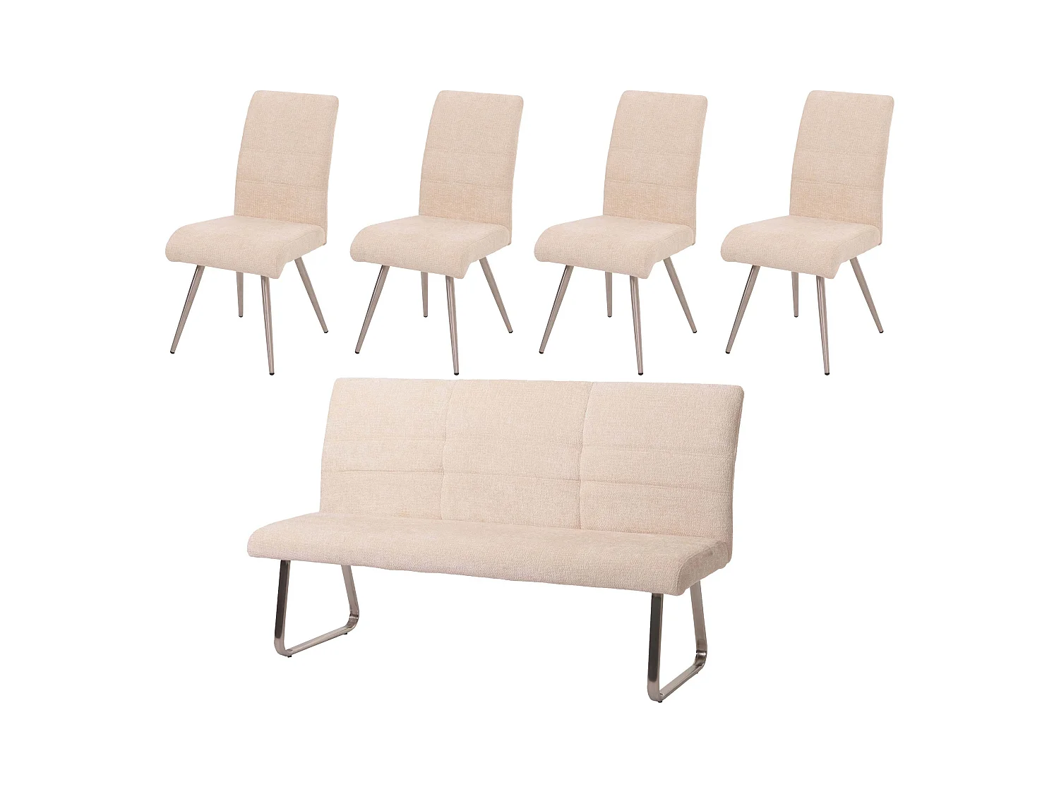 Ensemble de salle à manger MCW-G55 (5 pièces),  crème