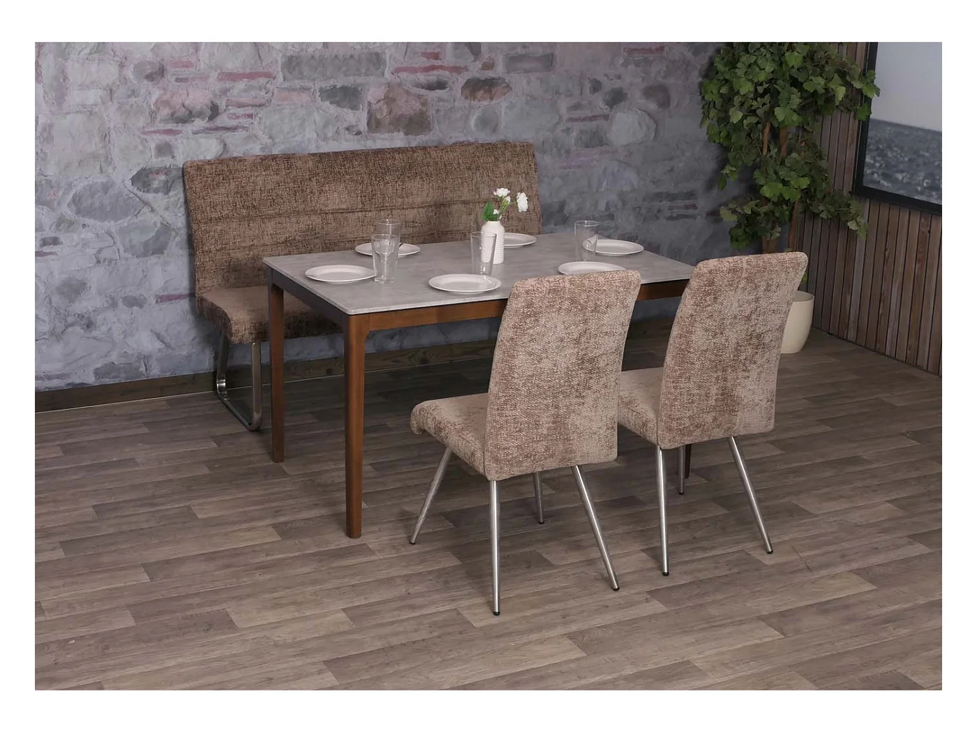 Conjunto de sala de jantar MCW-G55 (3 peças),  castanho