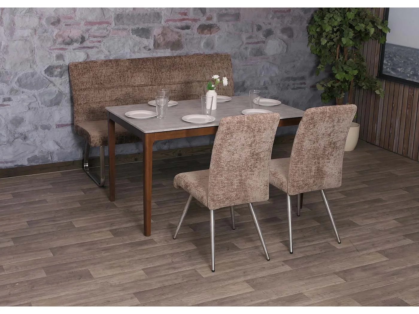 Conjunto de sala de jantar MCW-G55 (3 peças),  castanho