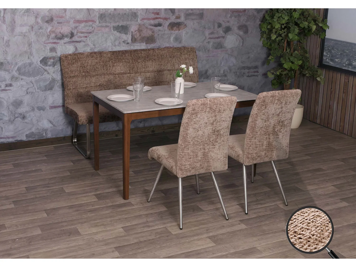 Eetkamer set MCW-G55 (3-delig),  bruin