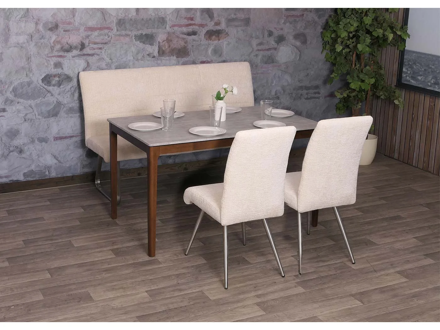 Eetkamer set MCW-G55 (3-delig),  crème