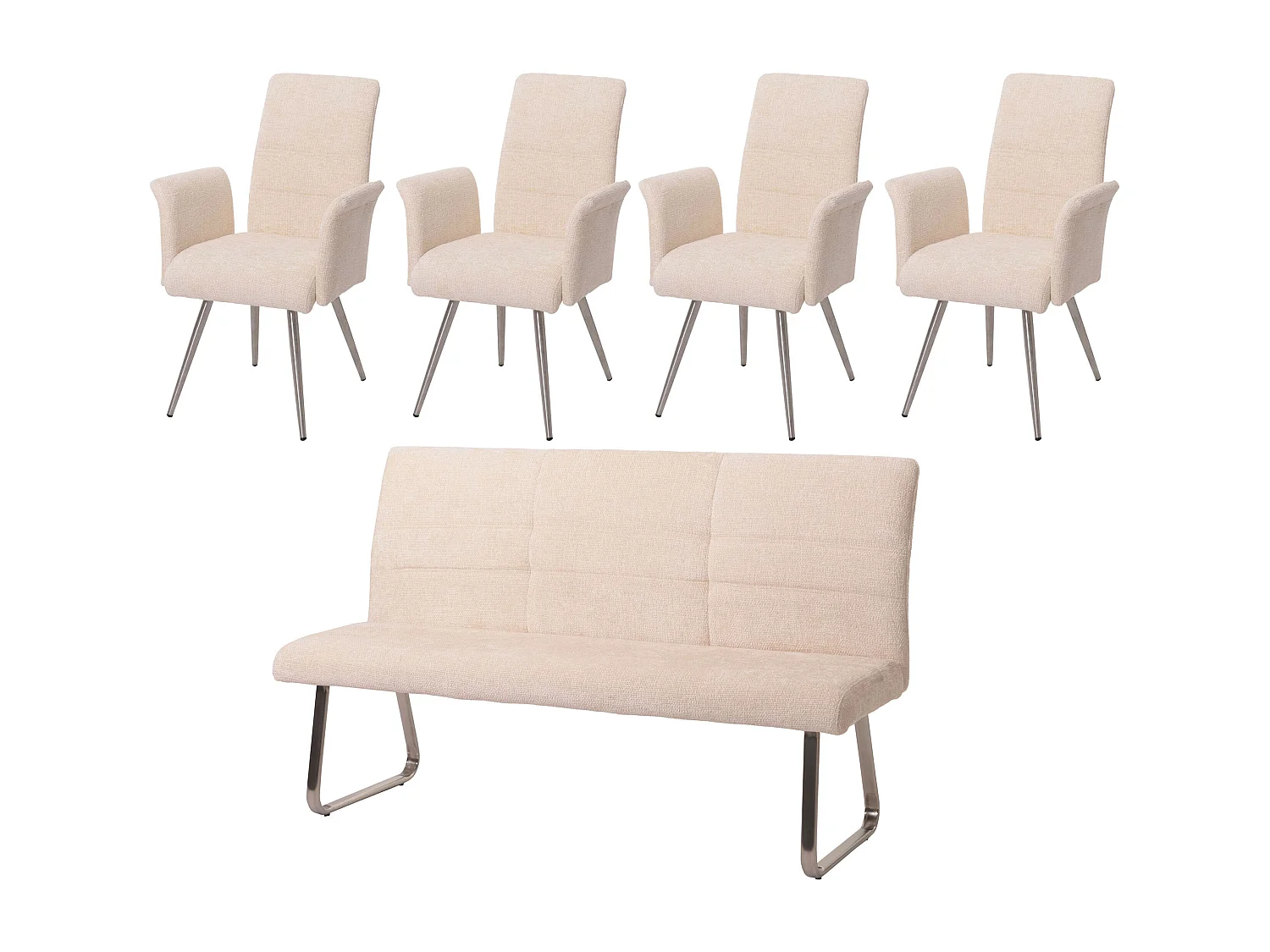 Ensemble de salle à manger MCW-G55 (5 pièces),  crème