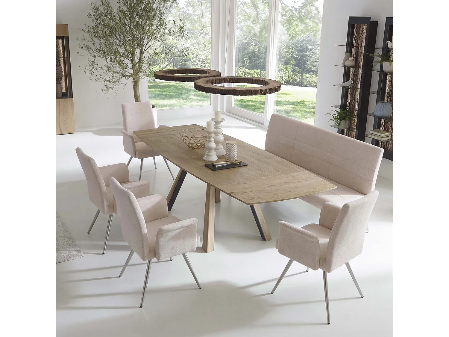 Ensemble de salle à manger MCW-G55 (5 pièces),  crème