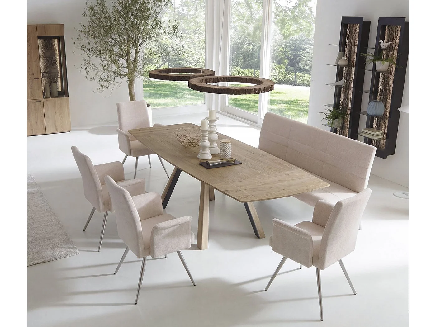 Ensemble de salle à manger MCW-G55 (5 pièces),  crème