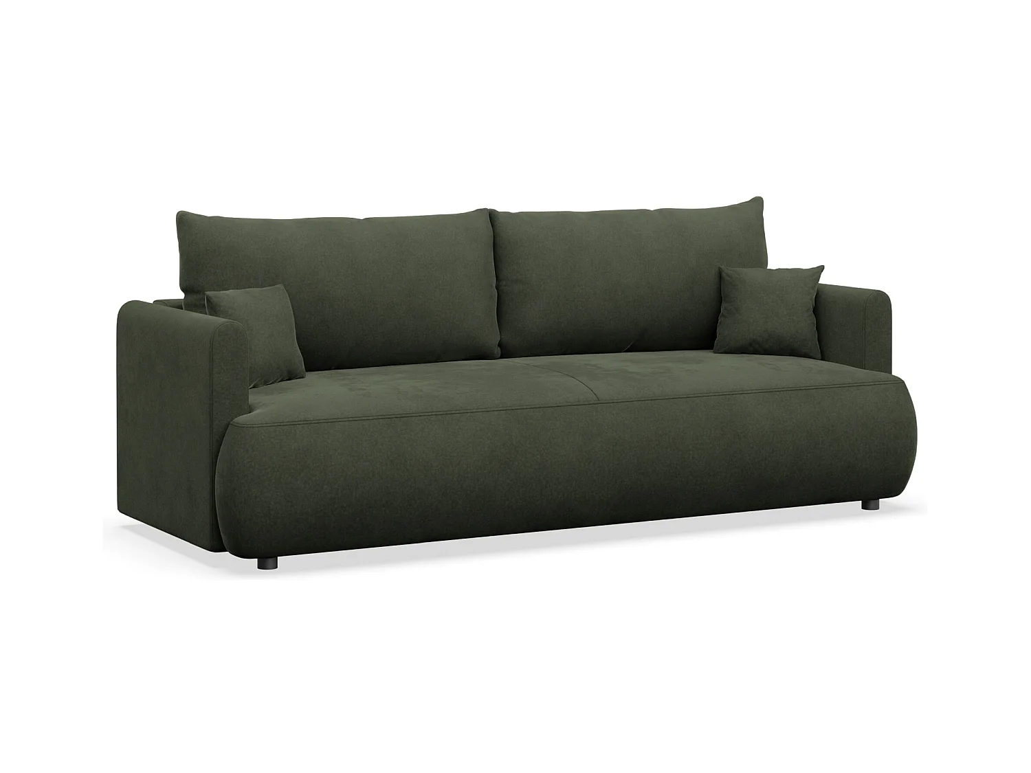 Canapé convertible 3 places – velours Easy-Clean – vert olive – OVO MINI