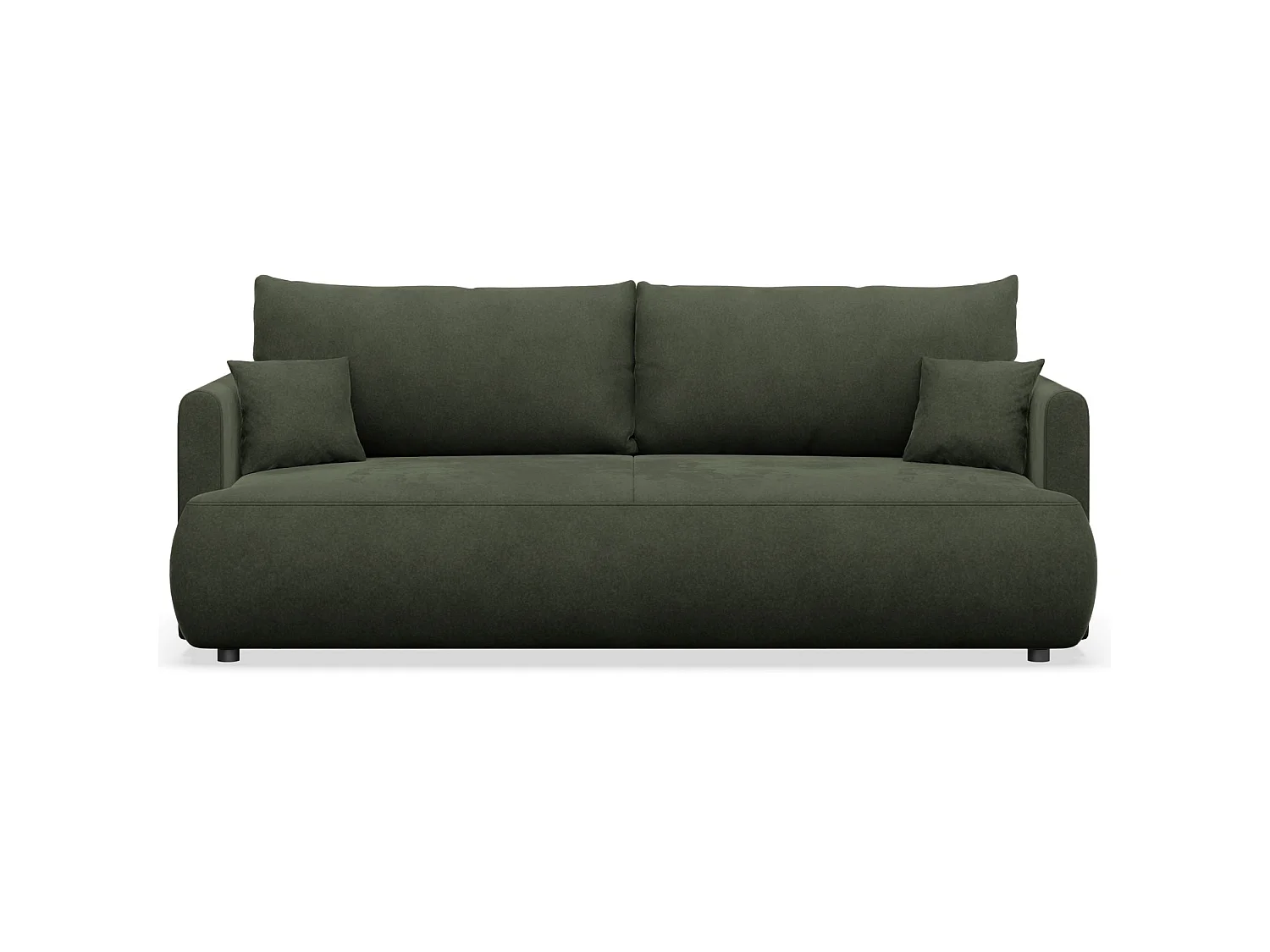 Canapé convertible 3 places – velours Easy-Clean – vert olive – OVO MINI