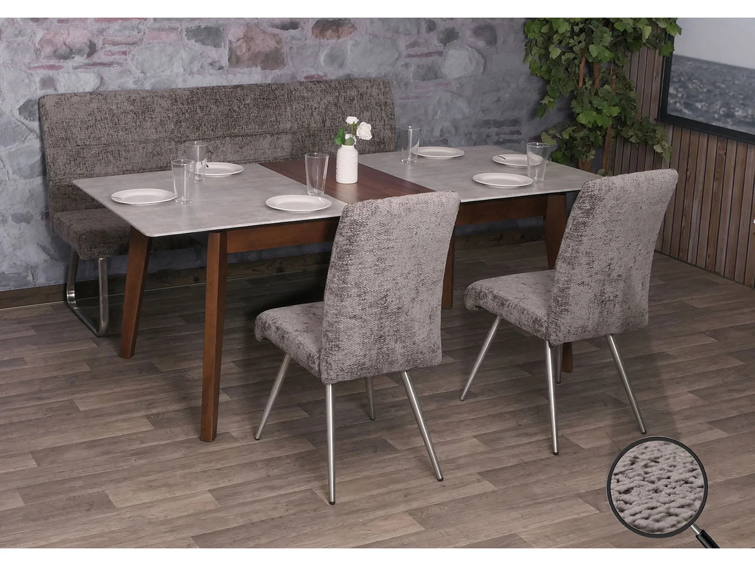 Ensemble de salle à manger MCW-G55 (3 pièces),  gris foncé