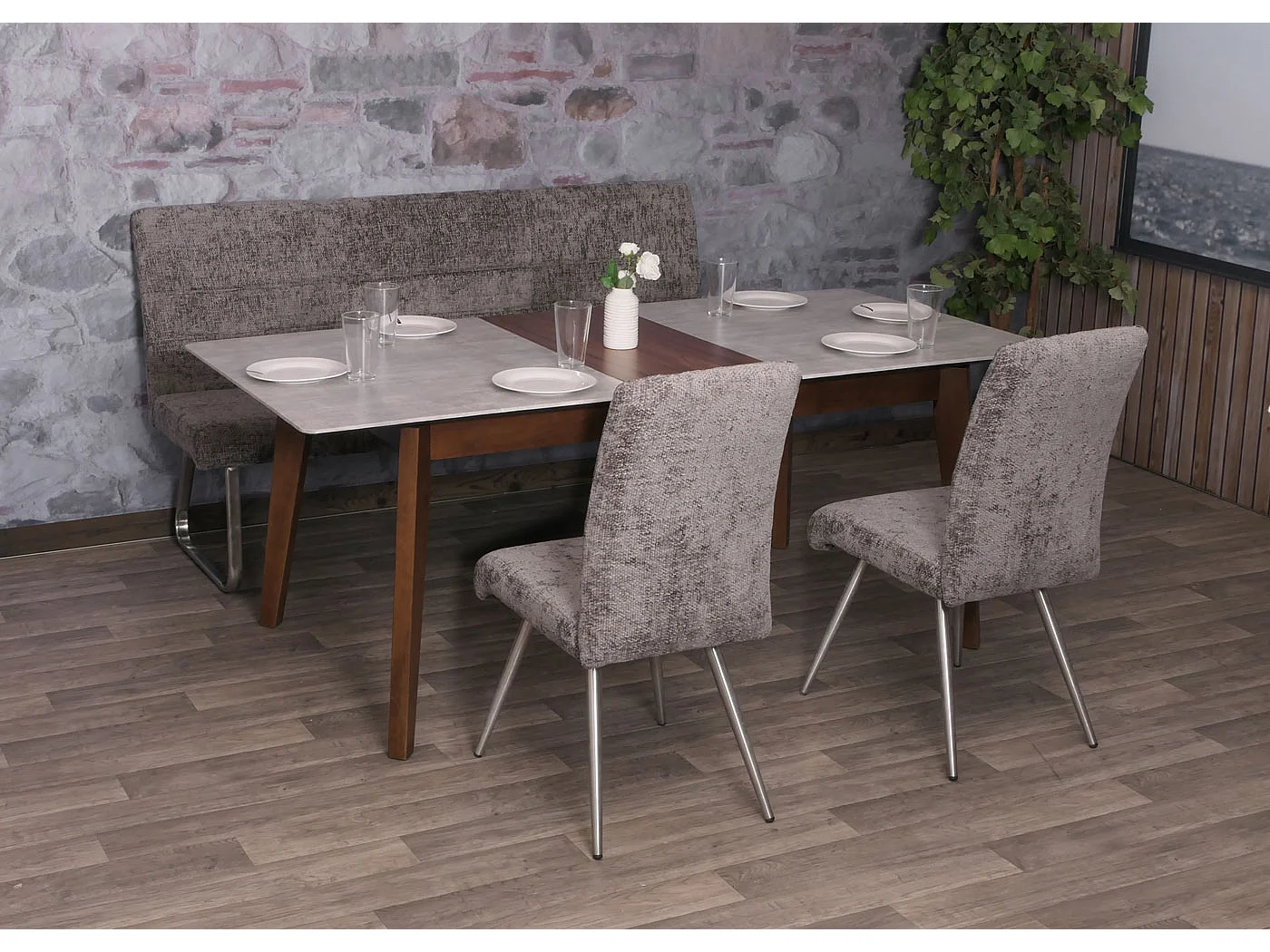 Ensemble de salle à manger MCW-G55 (3 pièces),  gris foncé