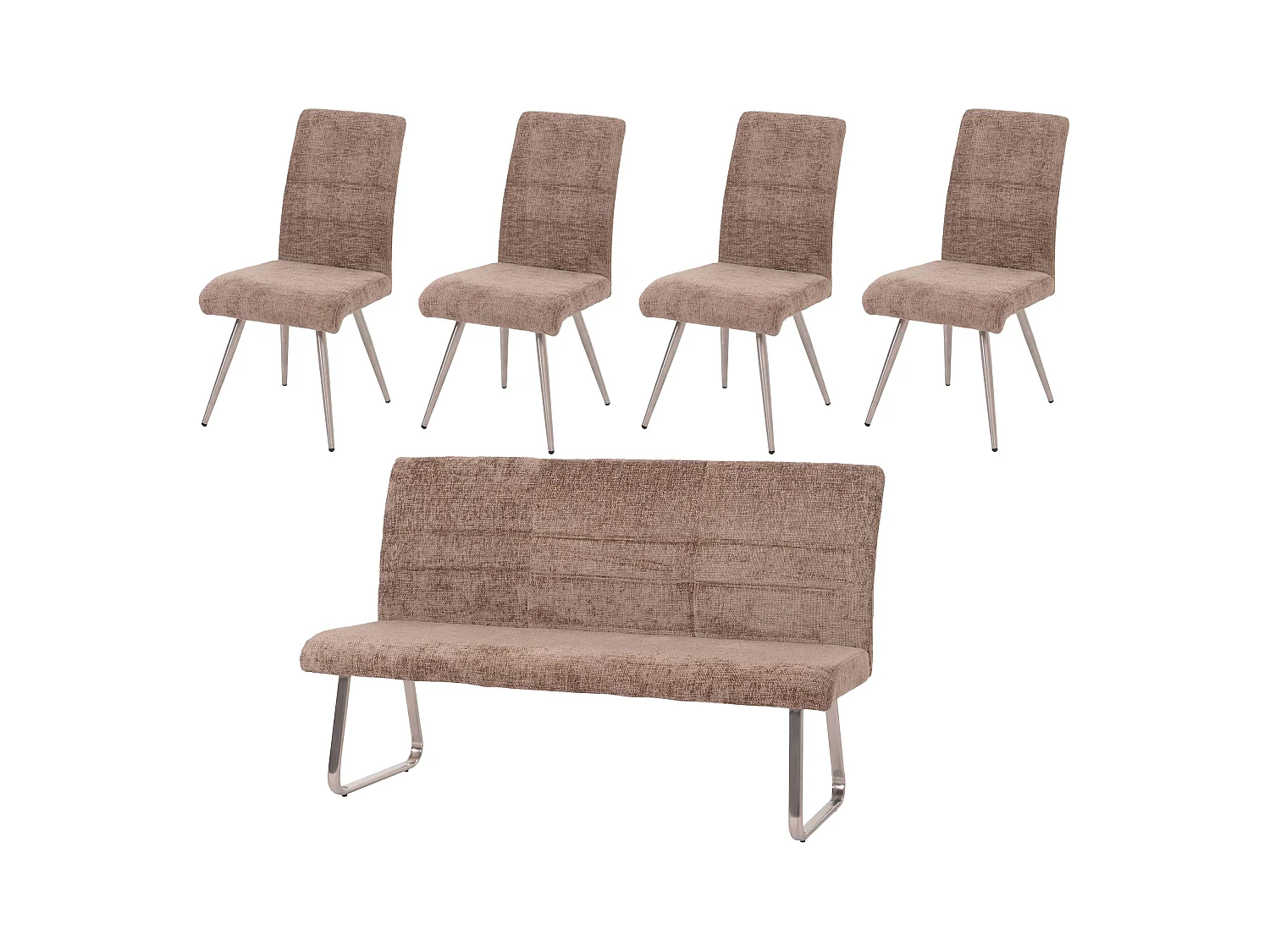 Ensemble de salle à manger MCW-G55 (5 pièces),  brun