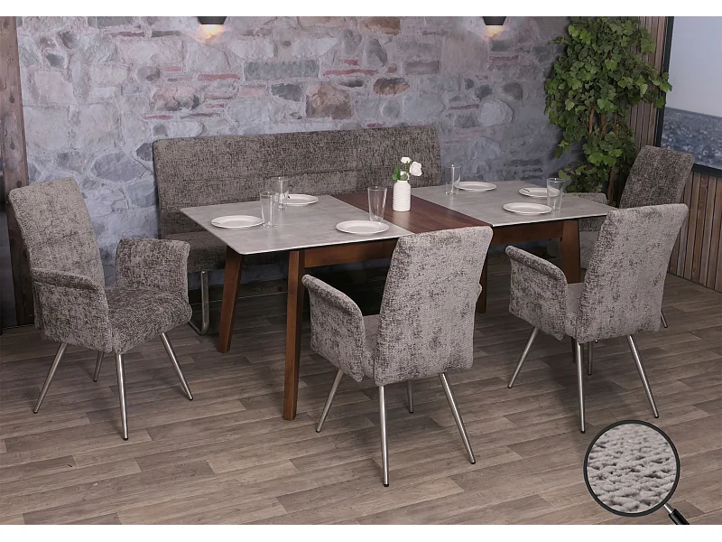 Eetkamer set MCW-G55 (5-delig),  donkergrijs