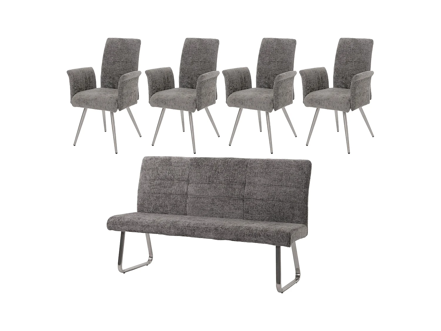 Conjunto de sala de jantar MCW-G55 (5 peças),  cinzento escuro