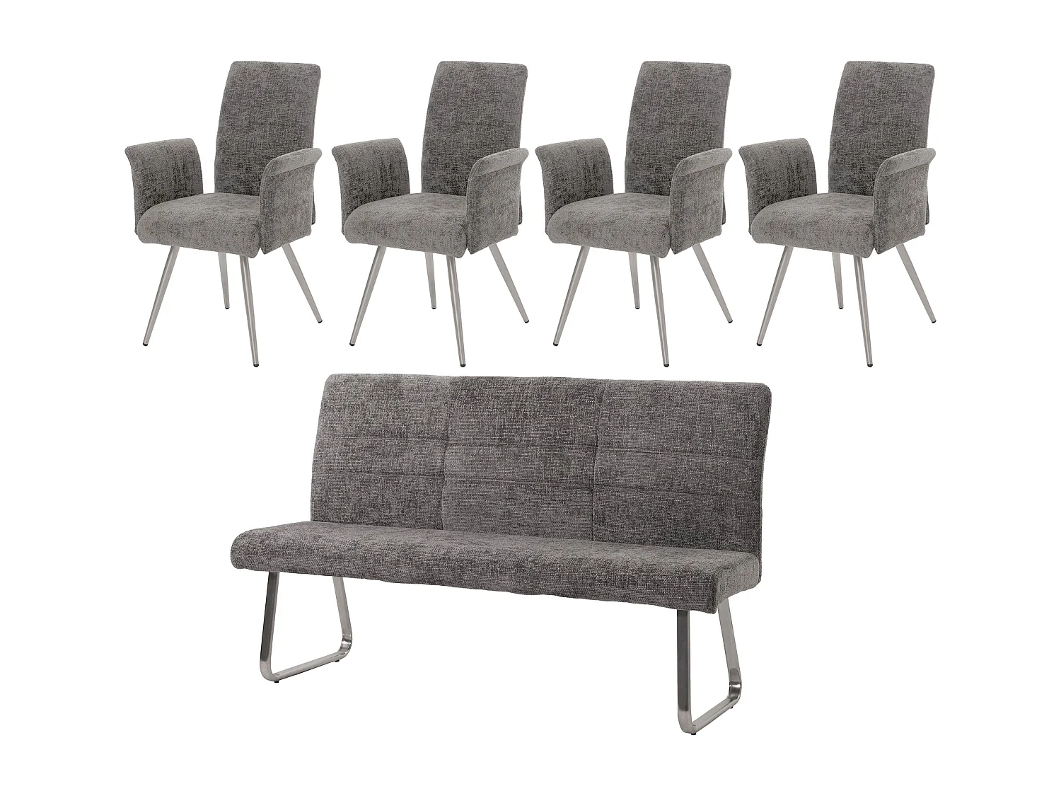 Ensemble de salle à manger MCW-G55 (5 pièces),  gris foncé