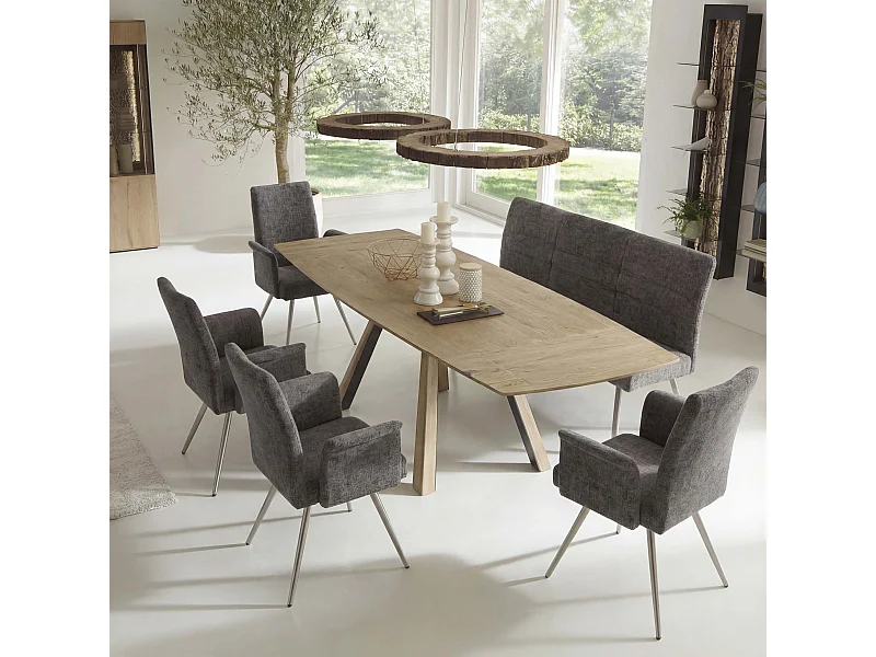 Ensemble de salle à manger MCW-G55 (5 pièces),  gris foncé