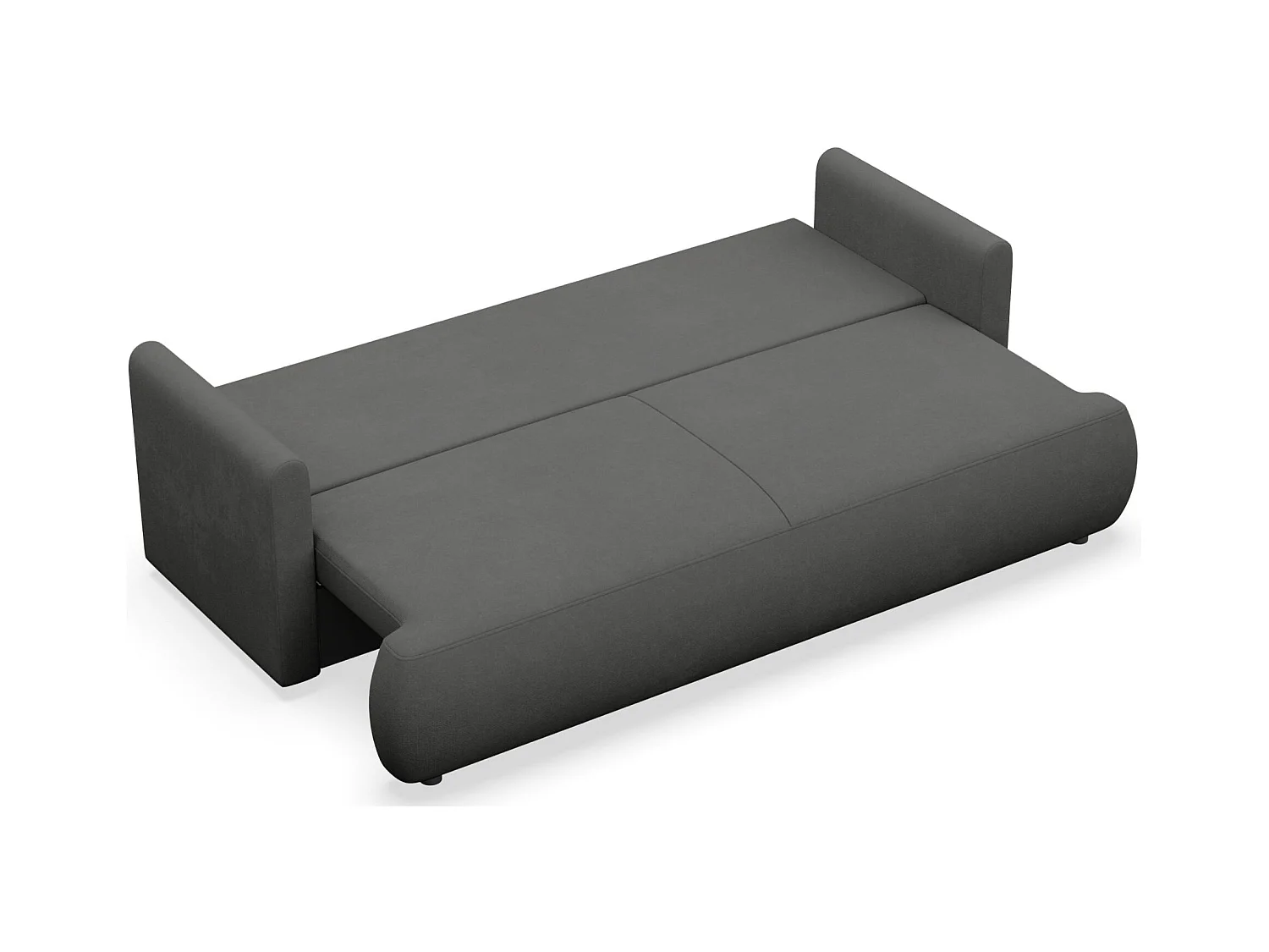 Canapé convertible 3 places – chenille Easy-Clean – gris foncé – OVO MINI