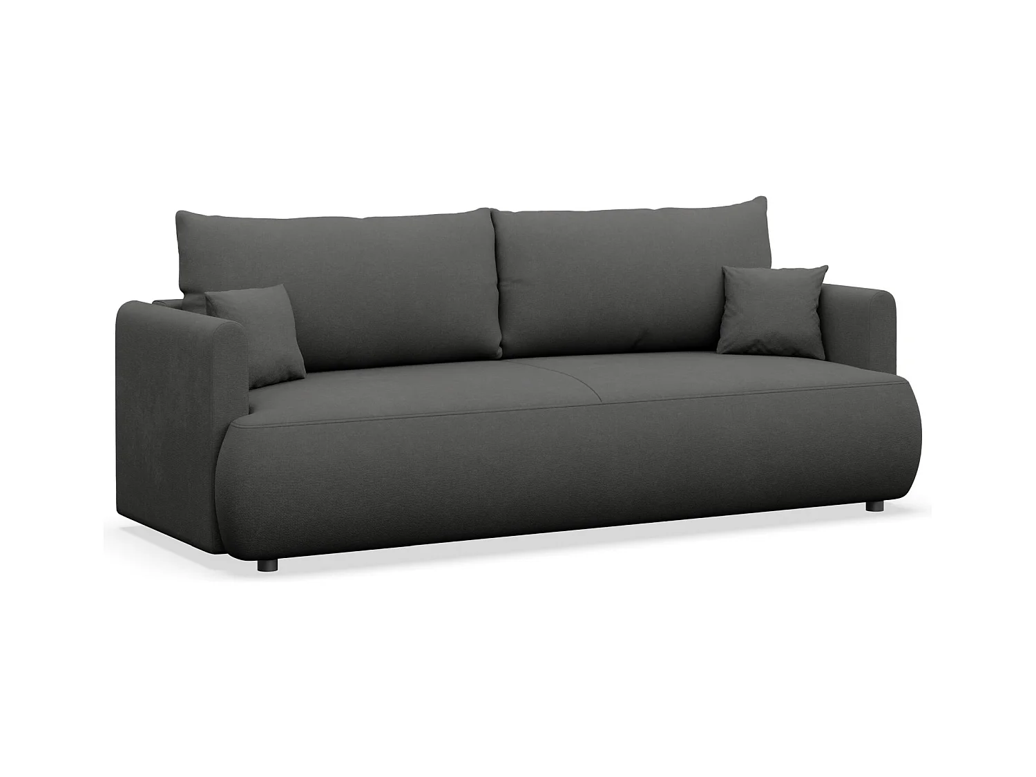 Canapé convertible 3 places – chenille Easy-Clean – gris foncé – OVO MINI