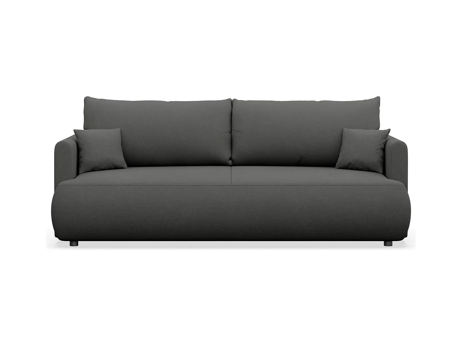 Canapé convertible 3 places – chenille Easy-Clean – gris foncé – OVO MINI