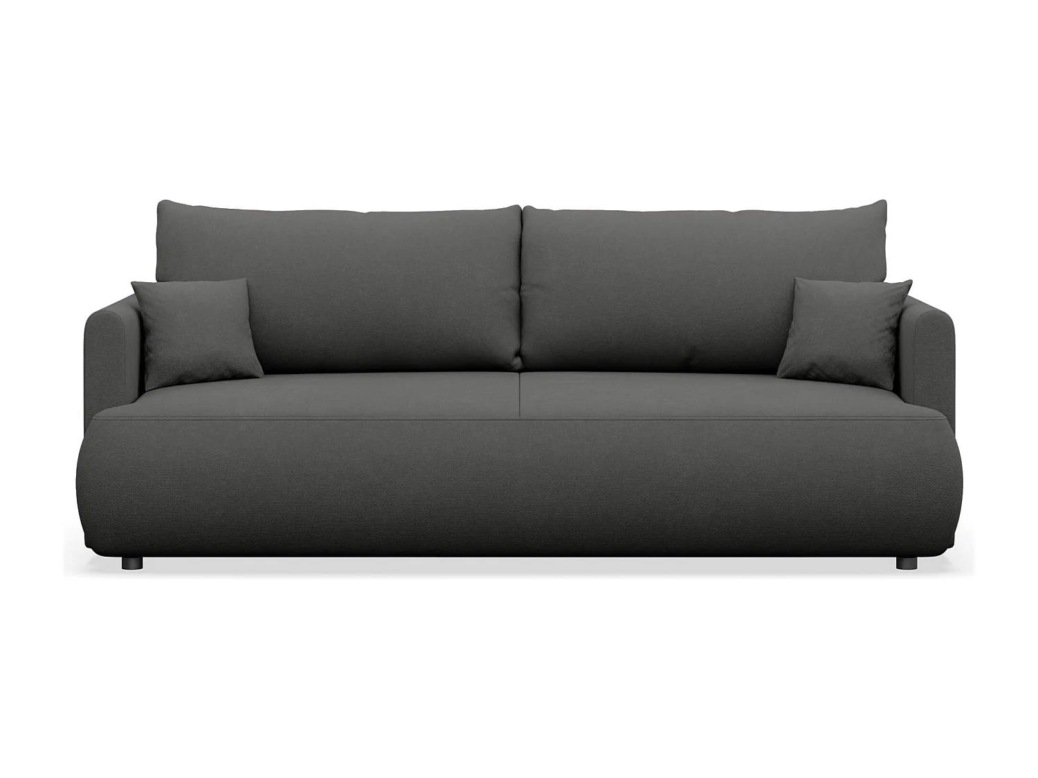 3-Sitzer Schlafsofa mit Bettkasten, Chenille Easy-Clean, dunkelgrau - OVO MINI
