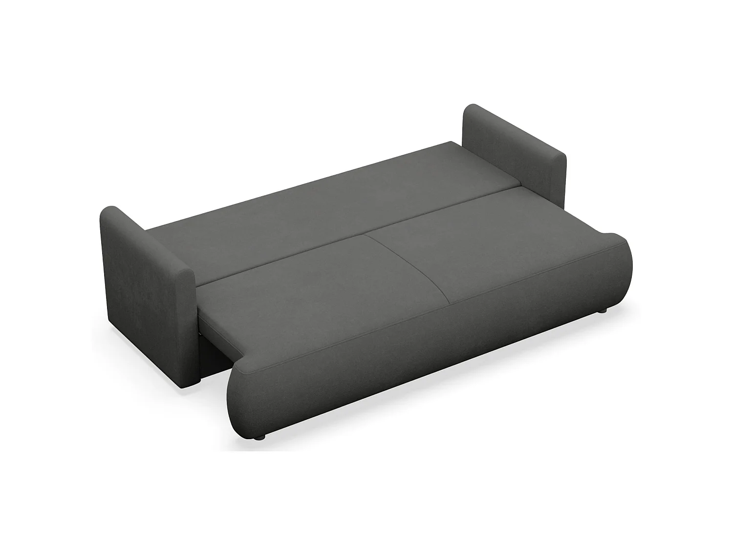 Canapé convertible 3 places – chenille Easy-Clean – gris foncé – OVO MINI