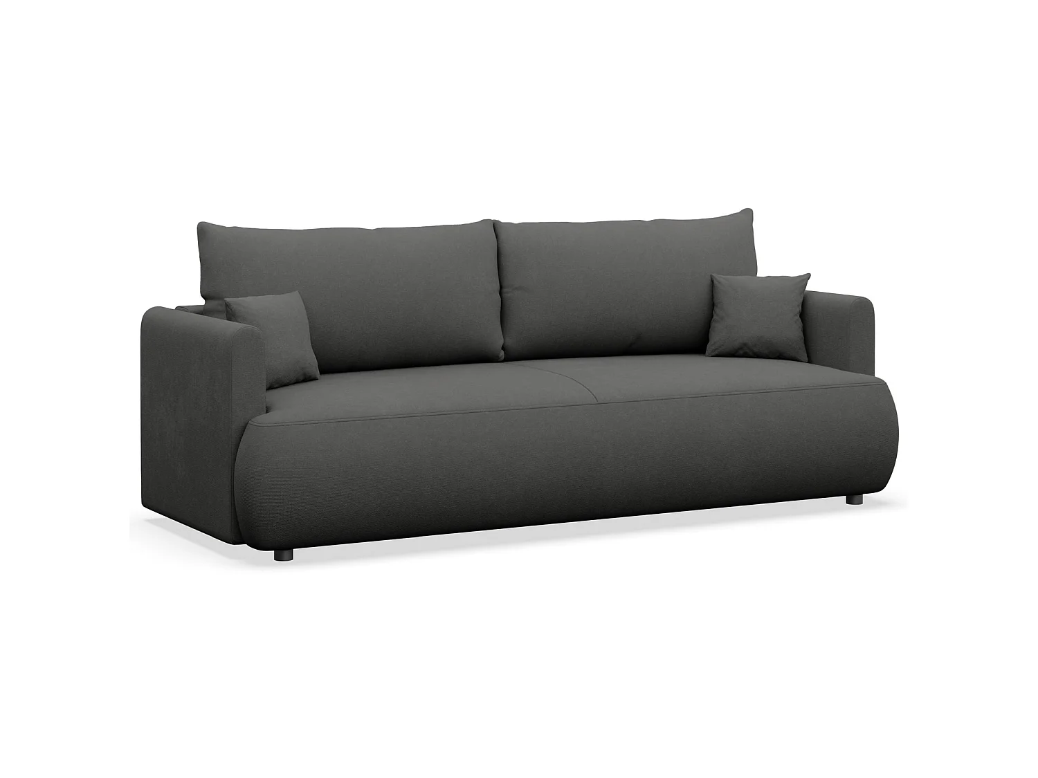 Canapé convertible 3 places – chenille Easy-Clean – gris foncé – OVO MINI