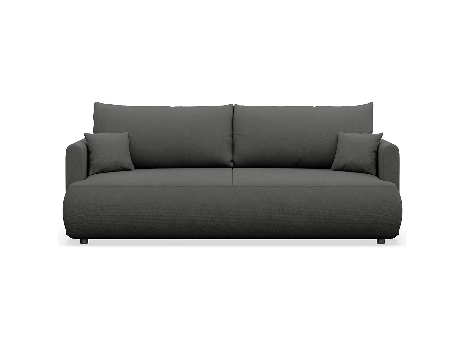 Canapé convertible 3 places – chenille Easy-Clean – gris foncé – OVO MINI