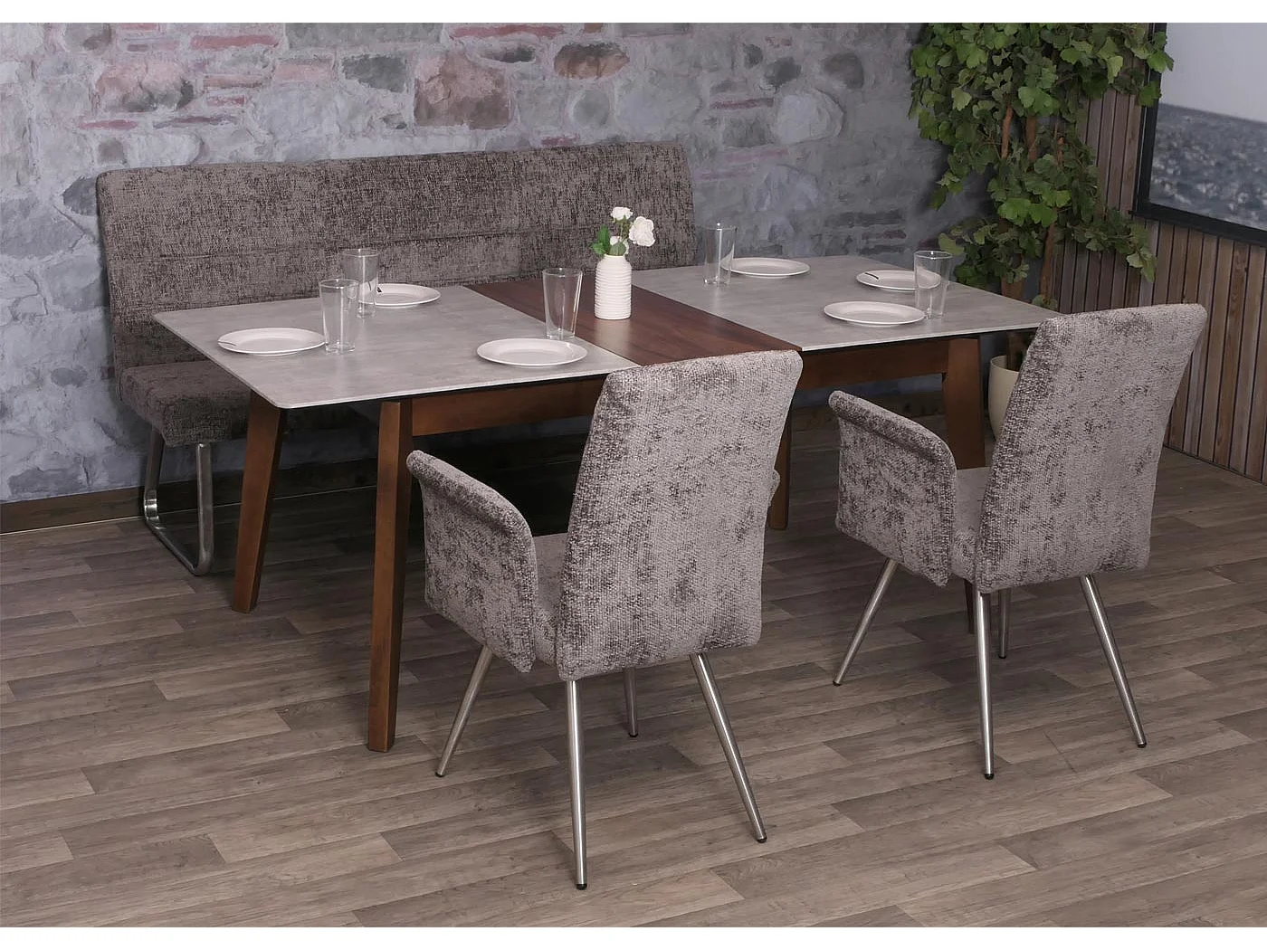 Conjunto de sala de jantar MCW-G55 (3 peças),  cinzento escuro