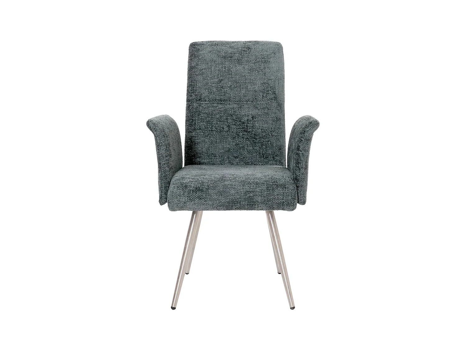 Set sala da pranzo MCW-G55, 4 sedie con braccioli + panca 180cm, acciaio inox stoffa/tessuto ciniglia ~ blu-verde