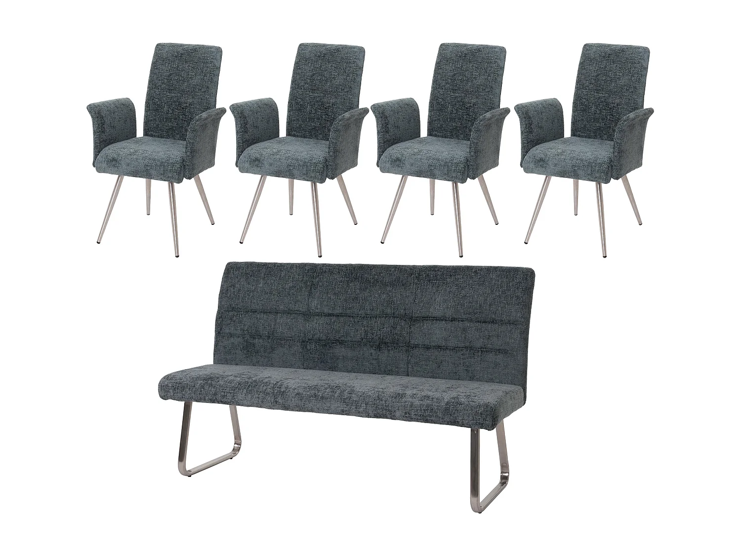 Ensemble de salle à manger MCW-G55 (5 pièces),  bleu-vert