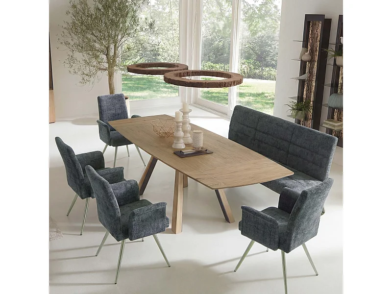 Ensemble de salle à manger MCW-G55 (5 pièces),  bleu-vert