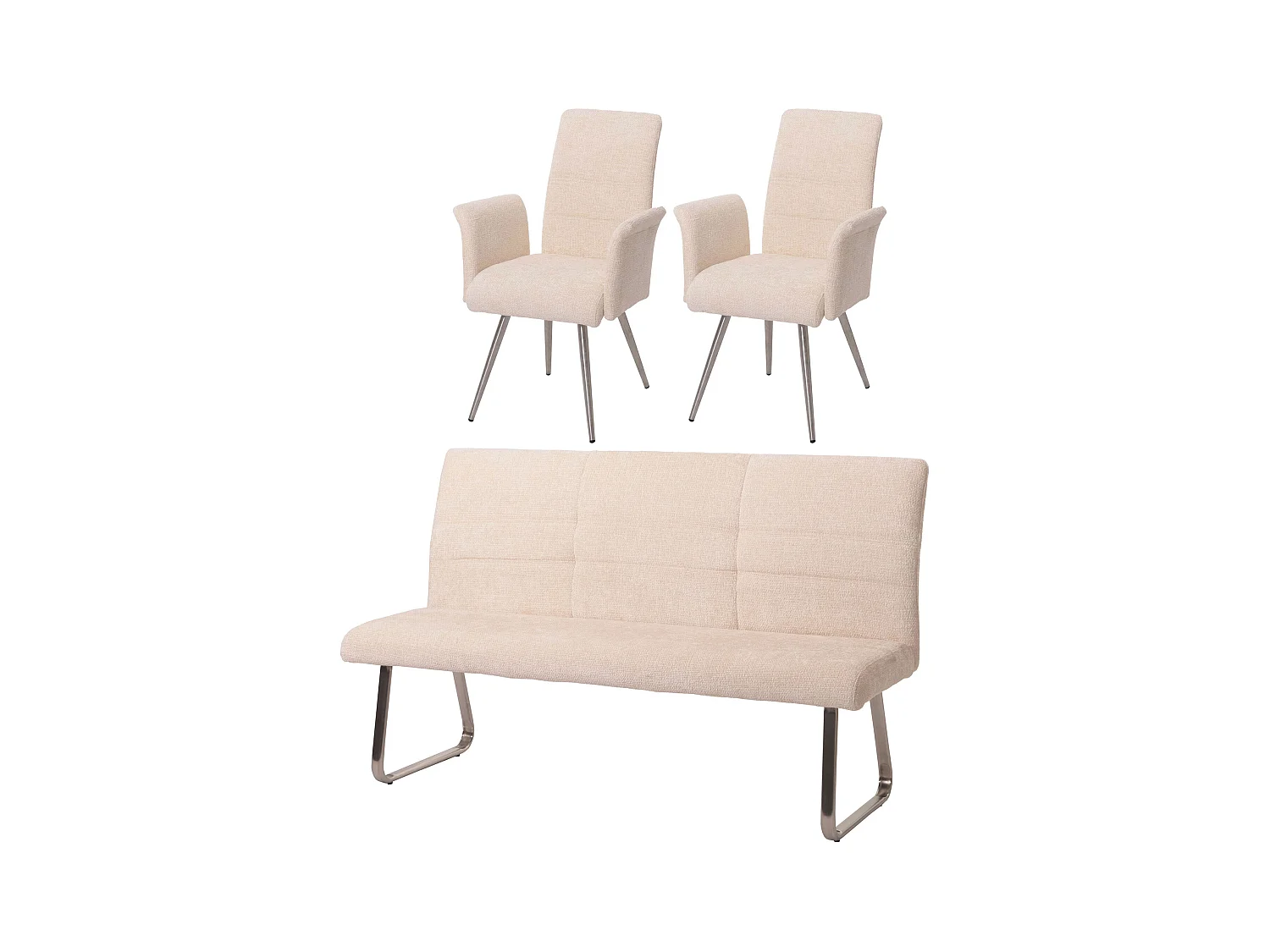 Esszimmer-Set MCW-G55 (3-teilig), Creme