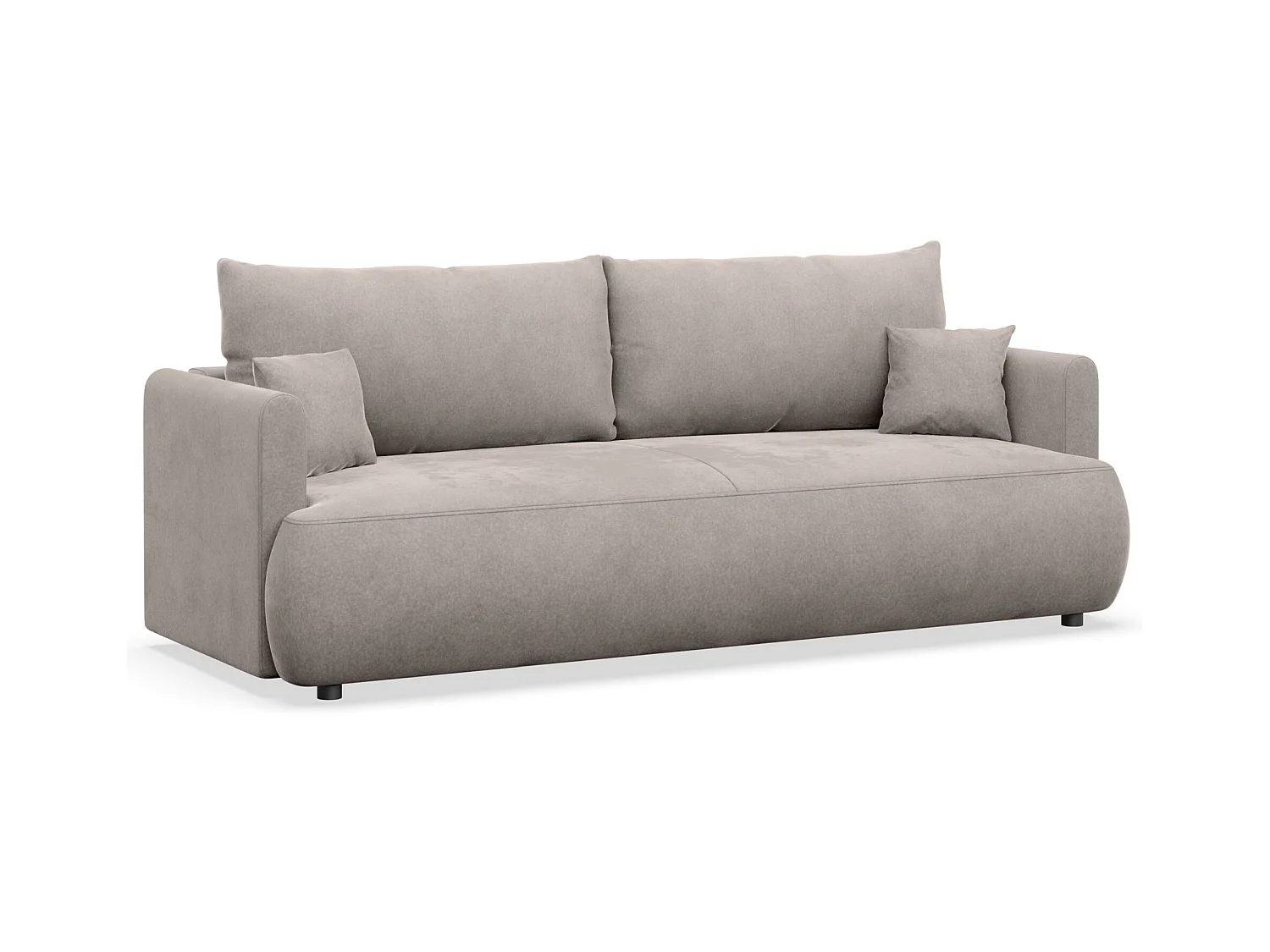 Canapé convertible 3 places – velours Easy-Clean – gris – OVO MINI