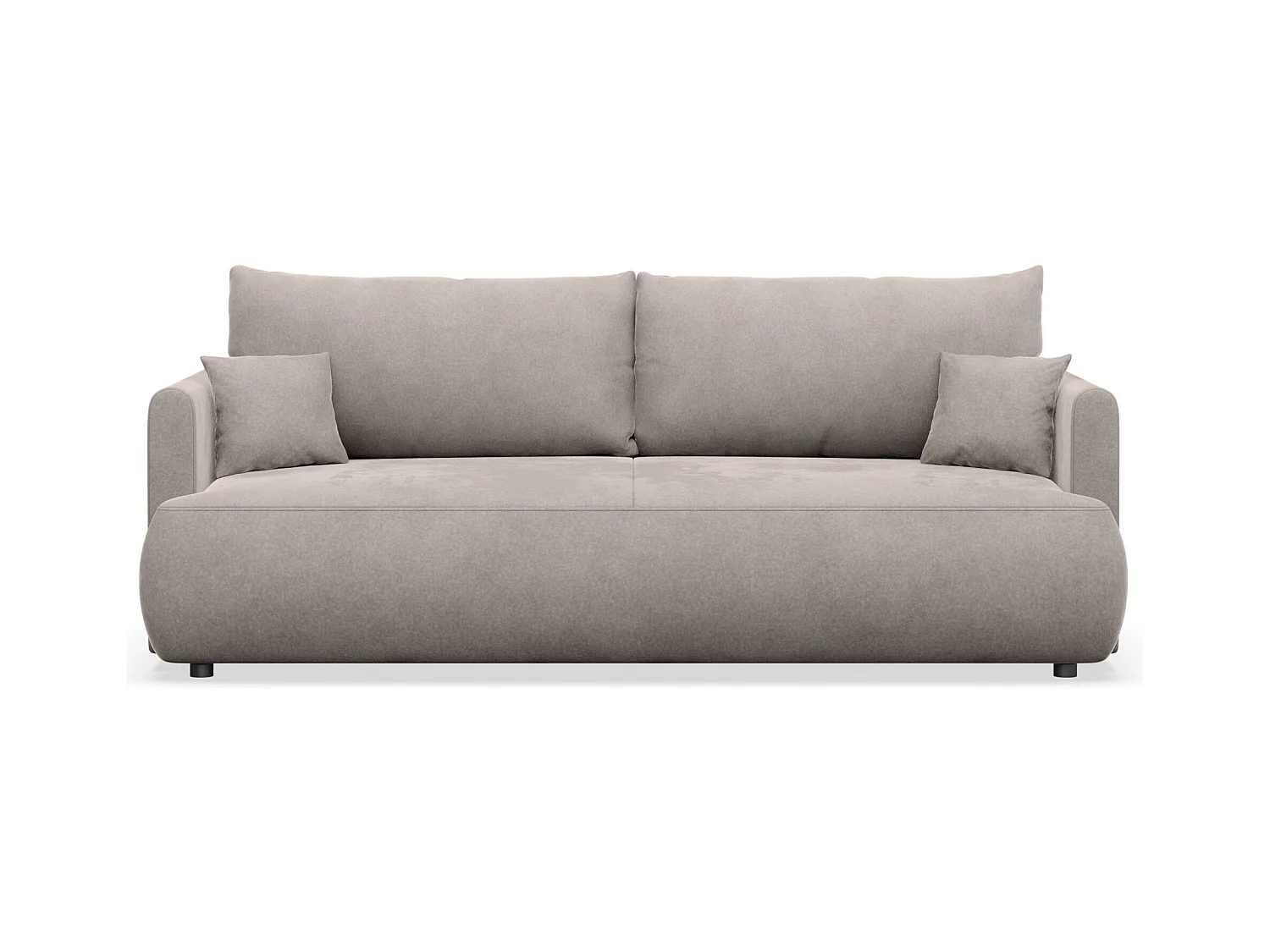 Canapé convertible 3 places – velours Easy-Clean – gris – OVO MINI