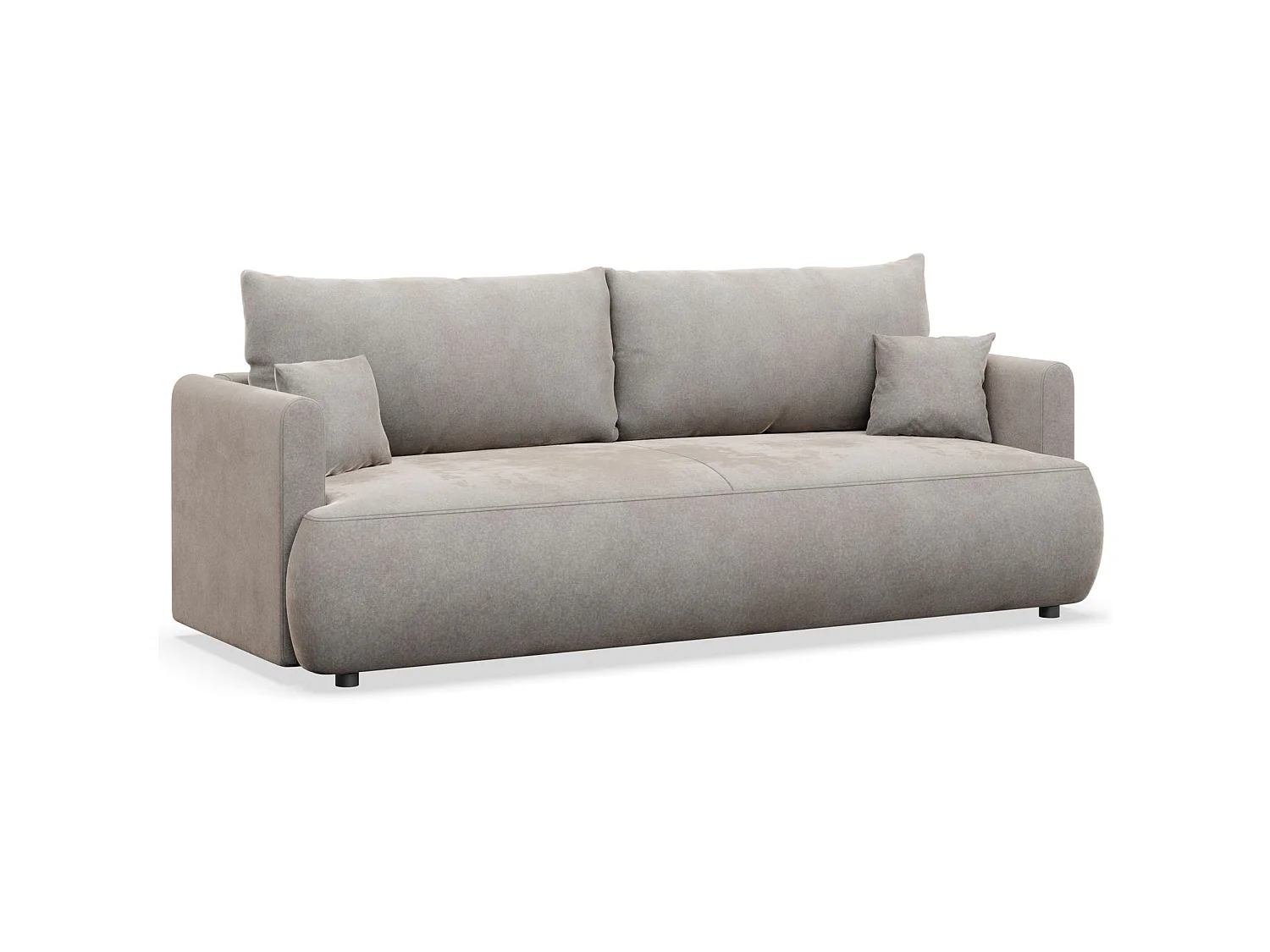 Canapé convertible 3 places – velours Easy-Clean – gris – OVO MINI
