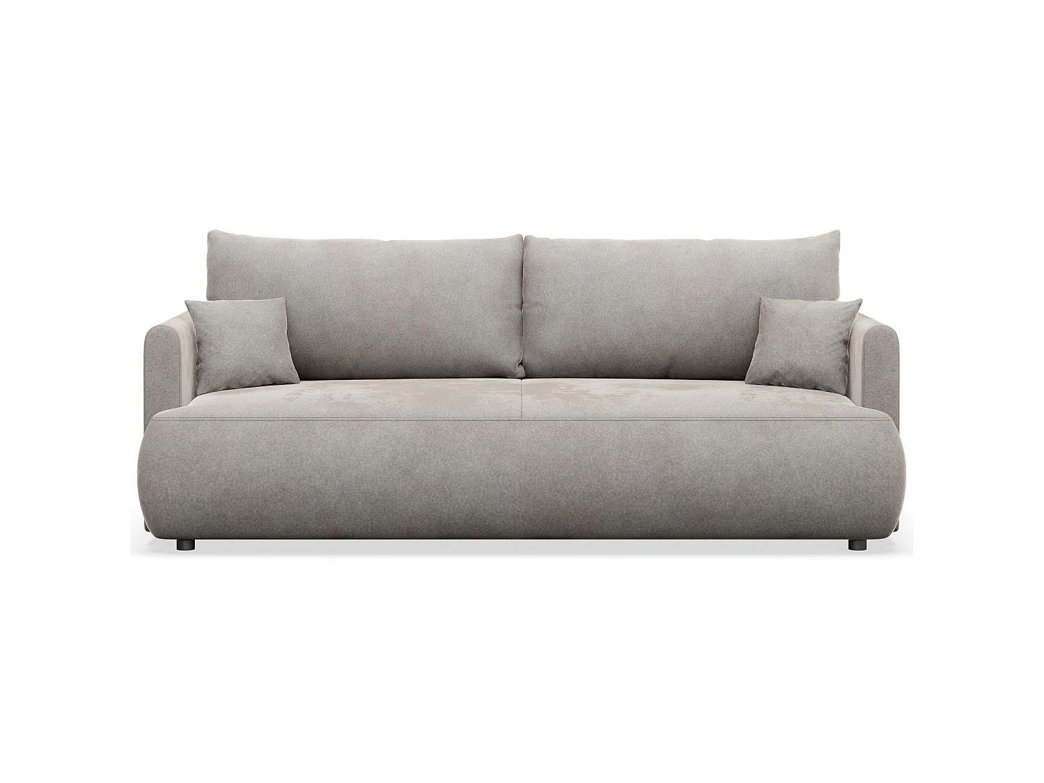 Canapé convertible 3 places – velours Easy-Clean – gris – OVO MINI