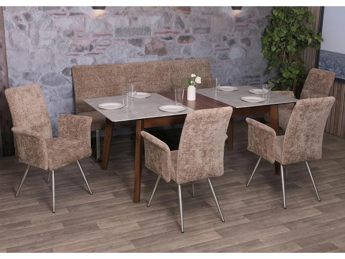 Conjunto de sala de jantar MCW-G55 (5 peças),  castanho