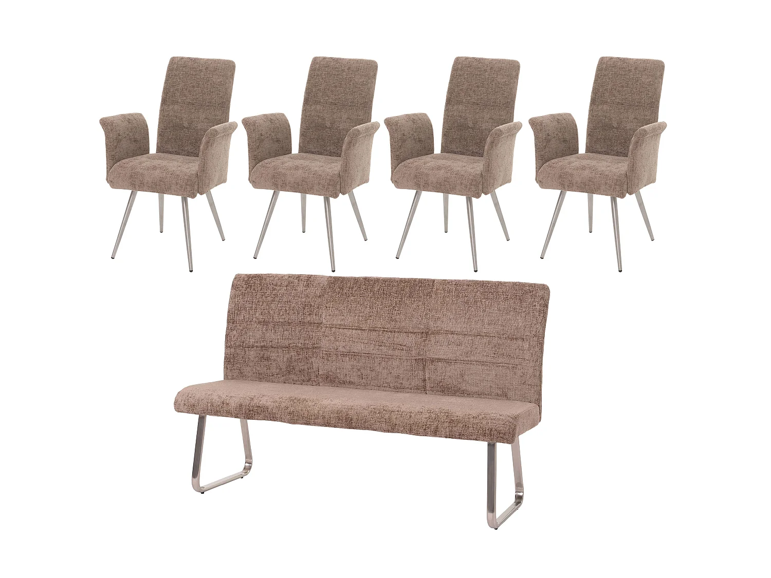 Ensemble de salle à manger MCW-G55 (5 pièces),  marron
