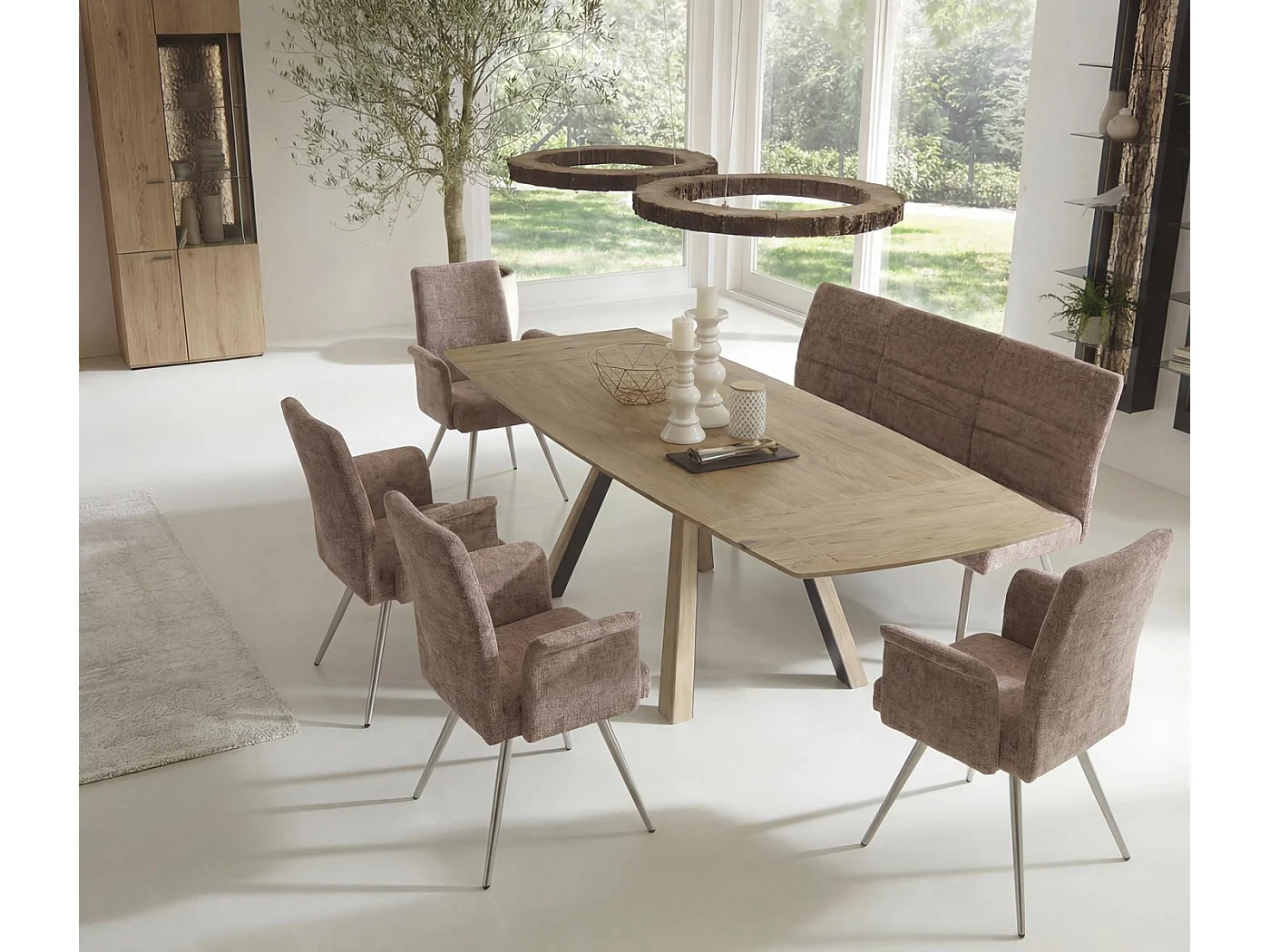 Ensemble de salle à manger MCW-G55 (5 pièces),  marron