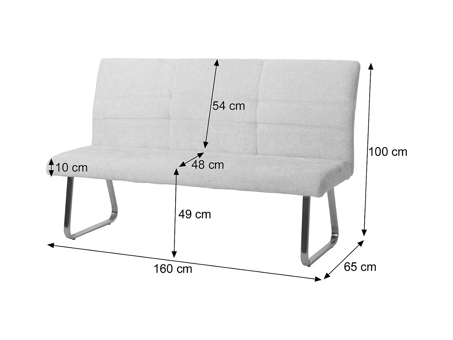 Esszimmer-Set MCW-G55 (3-teilig), Dunkelgrau