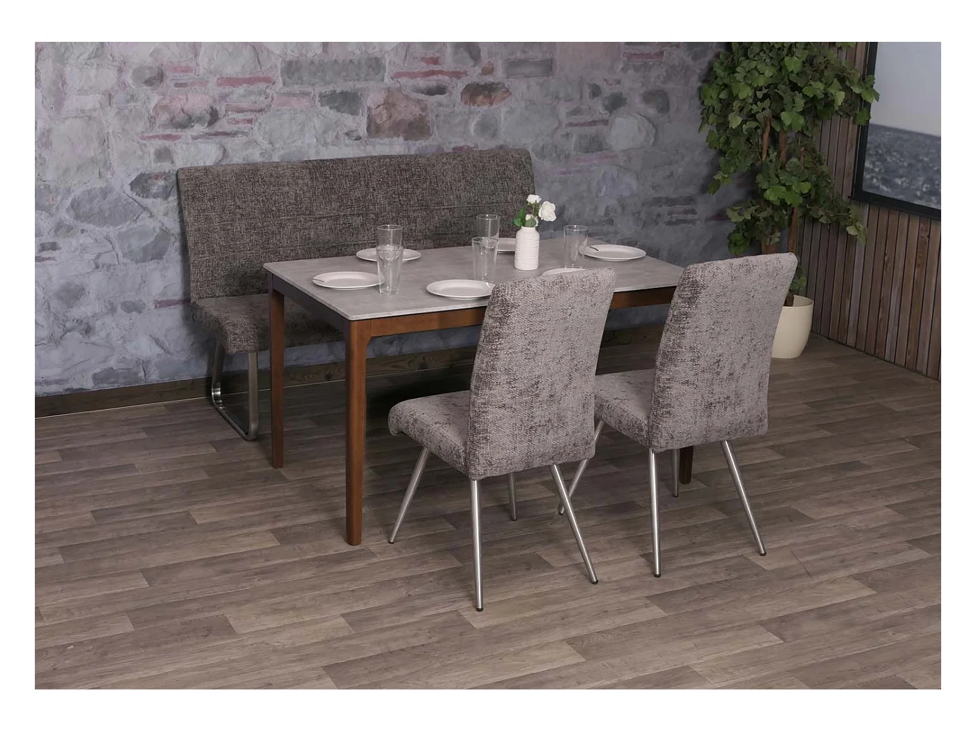 Conjunto de sala de jantar MCW-G55 (3 peças),  cinzento escuro